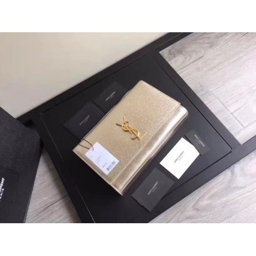 SAINT LAURENT clutch din piele Cassandre 57312 gold