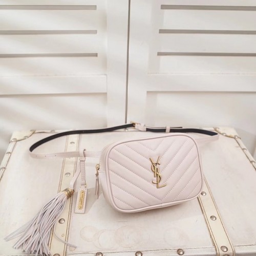 SAINT LAURENT Geantă de buzunar din piele de vacă 534817 albă