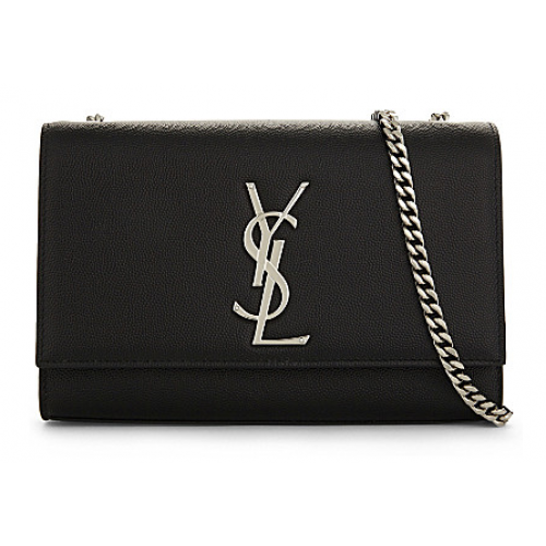 SAINT LAURENT Geantă de umăr din piele Kate Monogram 87613 neagră