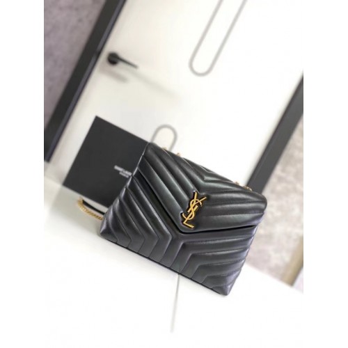 SAINT LAURENT LOULOU MEDIUM DIN PIELE MATELASSE 459749 negru