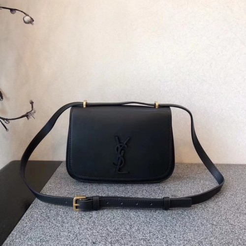SAINT LAURENT Geantă crossbody din piele cu monogramă 512853 neagră