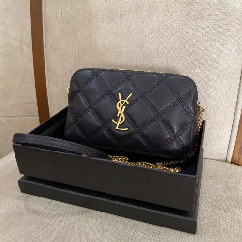 SAINT LAURENT Geantă de umăr din piele originală Y565041 neagră