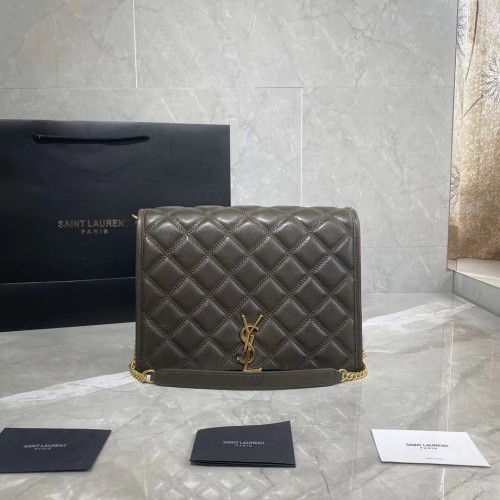 Geantă de umăr din piele SAINT LAURENT Y579607 gri