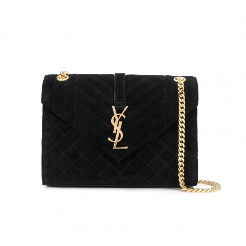 SAINT LAURENTNIKI MEDIU DIN PIELE ÎNTOARSĂ ȘI PIELE NETEDĂ 498894 negru