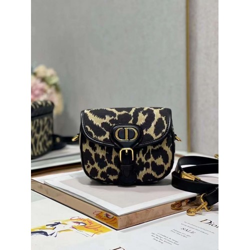 Geantă mică Dior Bobby, bej, multicolor, broderie Mizza C9269E