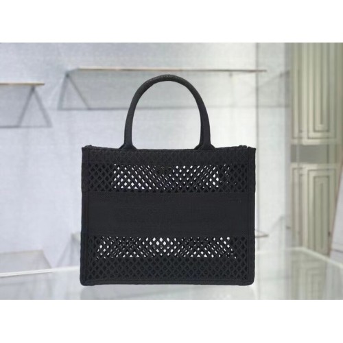 PUNGĂ DIOR MICĂ BOOK TOTE Plasă neagră cu broderie M1296Z