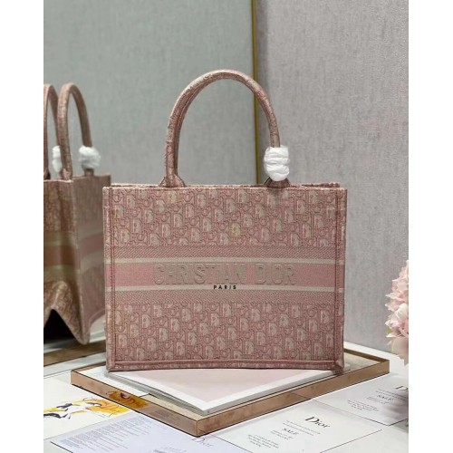 GEANTĂ DIOR MICĂ BOOK TOTE Broderie C1287-3 roz