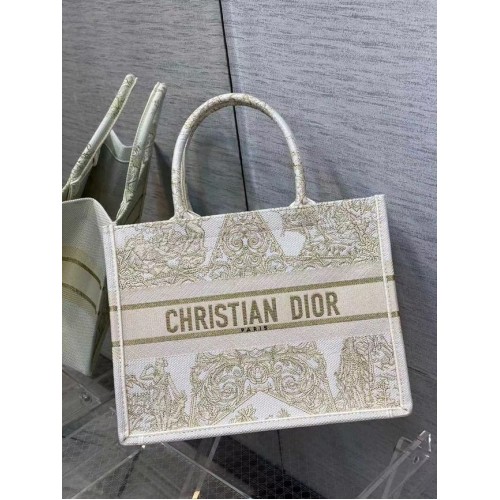 GEANTĂ DIOR MICĂ BOOK TOTE Broderie C1287-7 crem