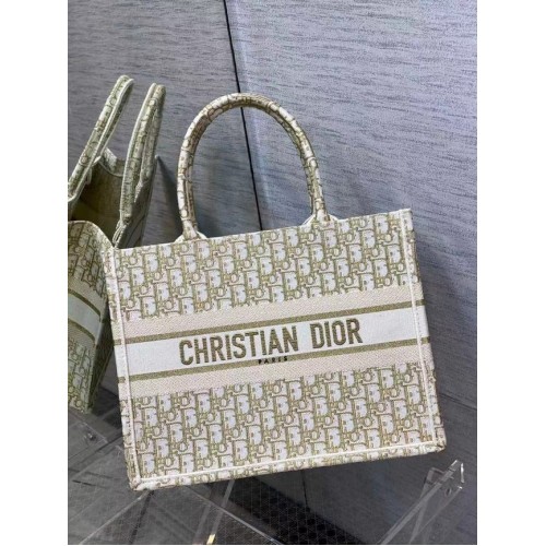 GEANTĂ DIOR MICĂ BOOK TOTE Broderie C1287-9 crem