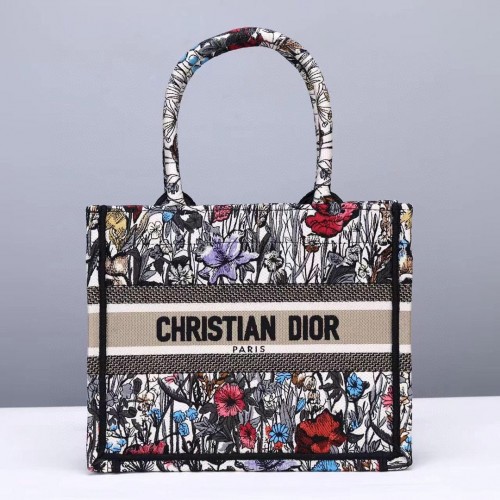 PUNGĂ DIOR MICĂ CU PORTABILE M1265, broderie Mille Fleurs multicoloră
