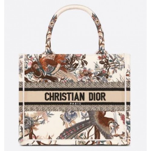PUNGĂ DIOR MICĂ CU PORTABILE M1266, broderie Mille Fleurs multicoloră