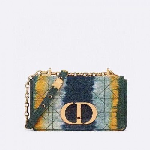 GEANTĂ MICĂ DIOR CARO Denim brodat M9241 albastru