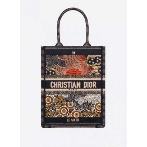GEANTĂ DIOR VERTICALĂ CU CARTE SUN ȘI BRODATĂ CU TAROT M1272Z-1