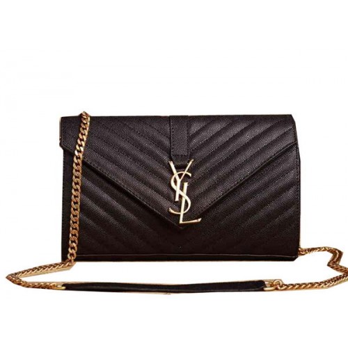 Geantă Saint Laurent Classic Monogram Cannage Pattern Flap Y5482 Negru