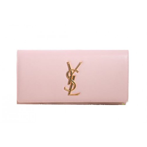 Clutch Saint Laurent Classic Monogram Piele Originală Y5486 Roz