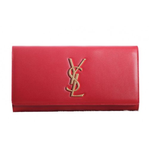 Clutch Saint Laurent Classic Monogram Piele Originală Y5486 Roșu