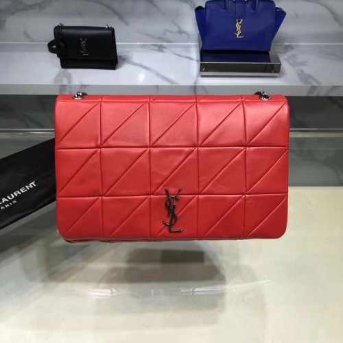 Geantă de umăr Saint Laurent Jamie Monogram Giant Full-Flap cu lanț NMS18 roșie