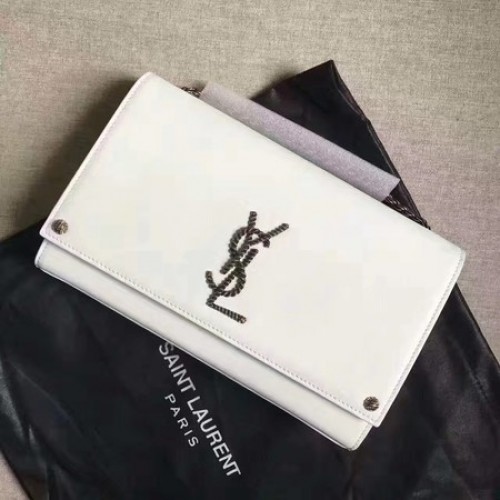 Geantă de umăr mini Saint Laurent Monogramme Crossbody A354025 Alb