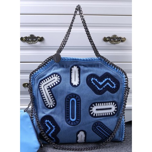 Geantă tote Stella McCartney Denim SM809 Albastră