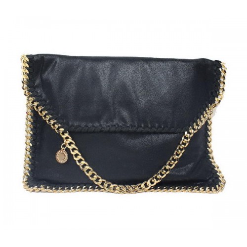 Stella McCartney Geantă Falabella din PVC negru, 876 auriu