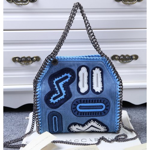 Stella McCartney Geantă Falabella din denim SMC8863 Albastră
