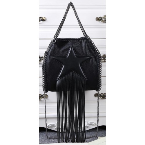 Stella McCartney Falabella Fringed Star Mini Tote Bag SM8865 Negru