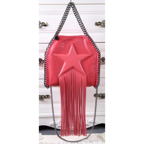 Stella McCartney Falabella Fringed Star Mini Tote Bag SM8865 Roșu deschis