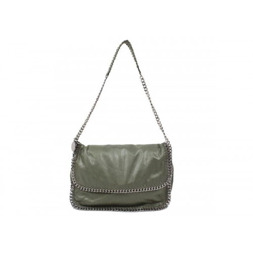 Stella McCartney Geantă Falabella din PVC Cross Body 838 Verde Închis