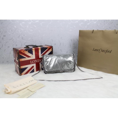 Stella McCartney Geantă Falabella din PVC Cross Body SM829 Argintie