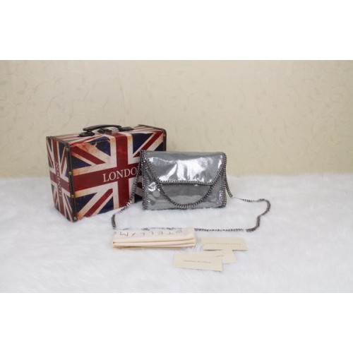 Stella McCartney Geantă Falabella din PVC Cross Body SM875 Argintie
