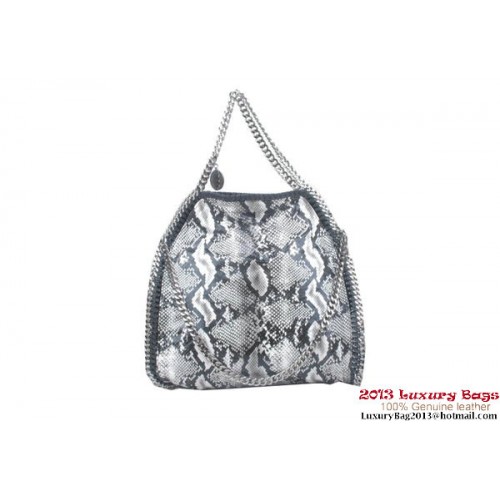 Geantă tote Stella McCartney Falabella cu imprimeu de șarpe din PVC, pliabilă, gri 809