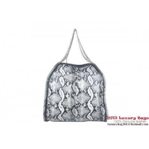 Geantă tote Stella McCartney Falabella cu imprimeu de șarpe din PVC, pliabilă, gri, 811