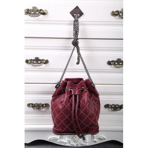 Stella McCartney Geantă tip găleată Falabella Studded SMC013 Wine
