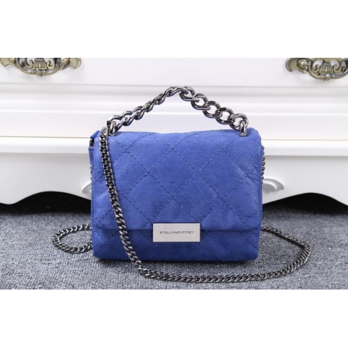Stella McCartney Geantă crossbody din denim matlasată SMC015 Royal
