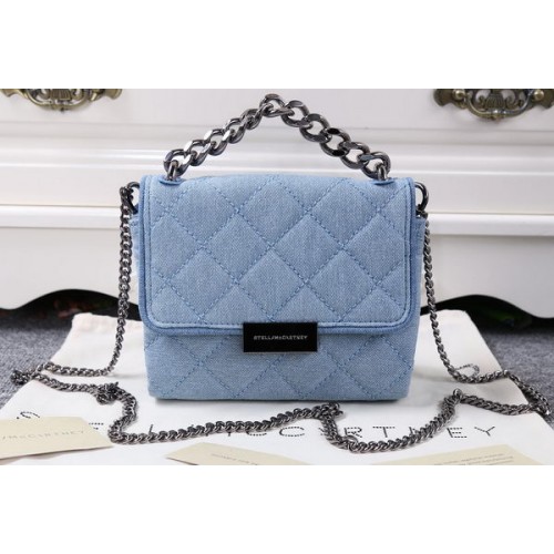 Stella McCartney Genți crossbody din denim matlasat SMC015 Albastru