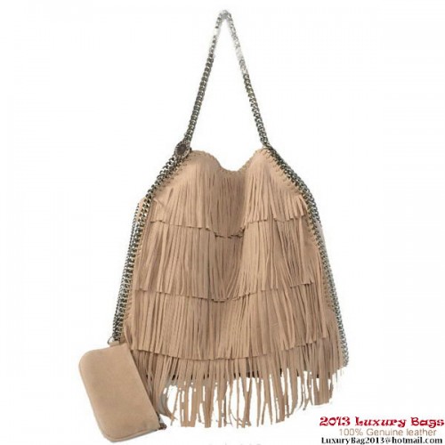 Geantă tote pliabilă Stella McCartney Falabella Shaggy Tassels, culoare caisă