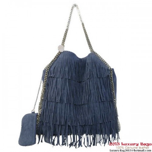 Geantă tote Stella McCartney Falabella Shaggy Tassels pliabilă albastră