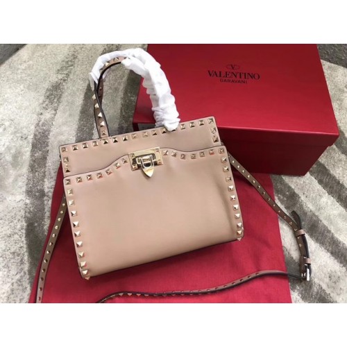 Geantă de umăr din piele matlasată VALENTINO Candy Rockstud 0650 caisă