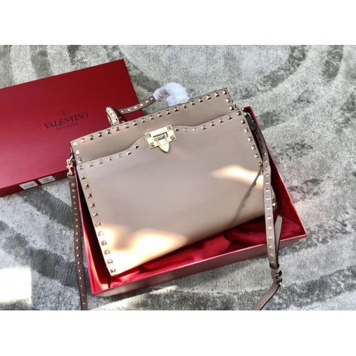 Geantă de umăr din piele matlasată VALENTINO Candy Rockstud 0650L roz