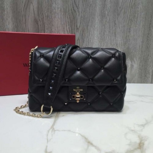 Geantă crossbody din piele matlasată VALENTINO Candy 0072 neagră