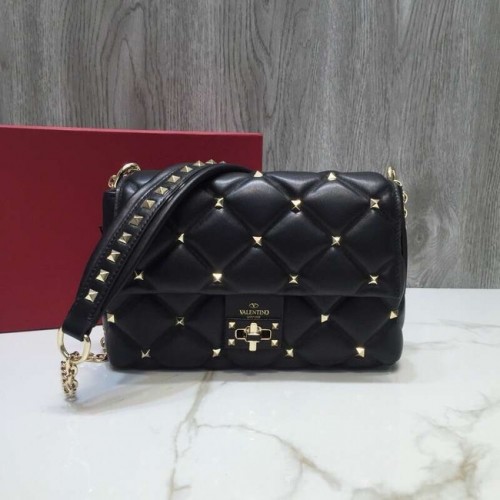 Geantă crossbody din piele matlasată VALENTINO Candy 0072 neagră