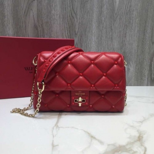 Geantă crossbody din piele matlasată VALENTINO Candy 0072 roșie
