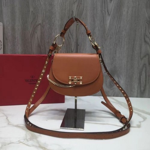 Geantă crossbody din piele matlasată VALENTINO Candy V3412 Camel