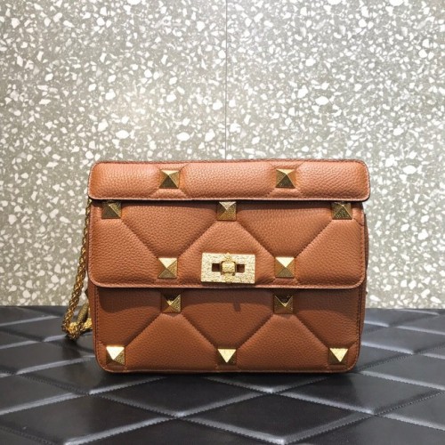 Geantă de umăr din piele de vițel granulată VALENTINO GARAVANI 2B0I59 maro