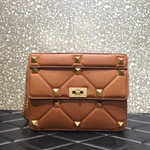 Geantă de umăr din piele de vițel granulată VALENTINO GARAVANI 2B0I60 maro