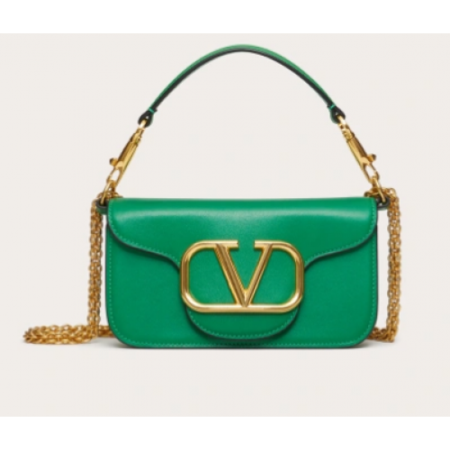 Geantă de umăr VALENTINO GARAVANI MINI CRAZY din piele de vițel 1W2B0K verde
