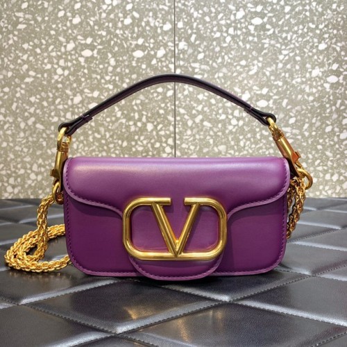 Geantă de umăr din piele de vițel VALENTINO CRAZY MINI CRAZY 1W2B0K violet