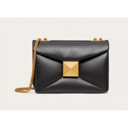 Geantă de umăr din piele de oaie cu un știft VALENTINO GARAVANI XW0B0K21 Negru