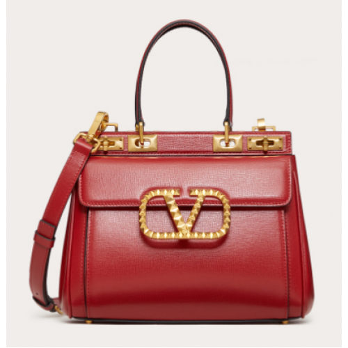 VALENTINO GARAVANI Rockstud Alcove Piele de vițel cu granulație medie 2B0J41 roșu