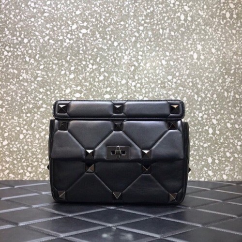 VALENTINO GARAVANI Ceas Roman Stud Large din piele de oaie Napa 1189L negru